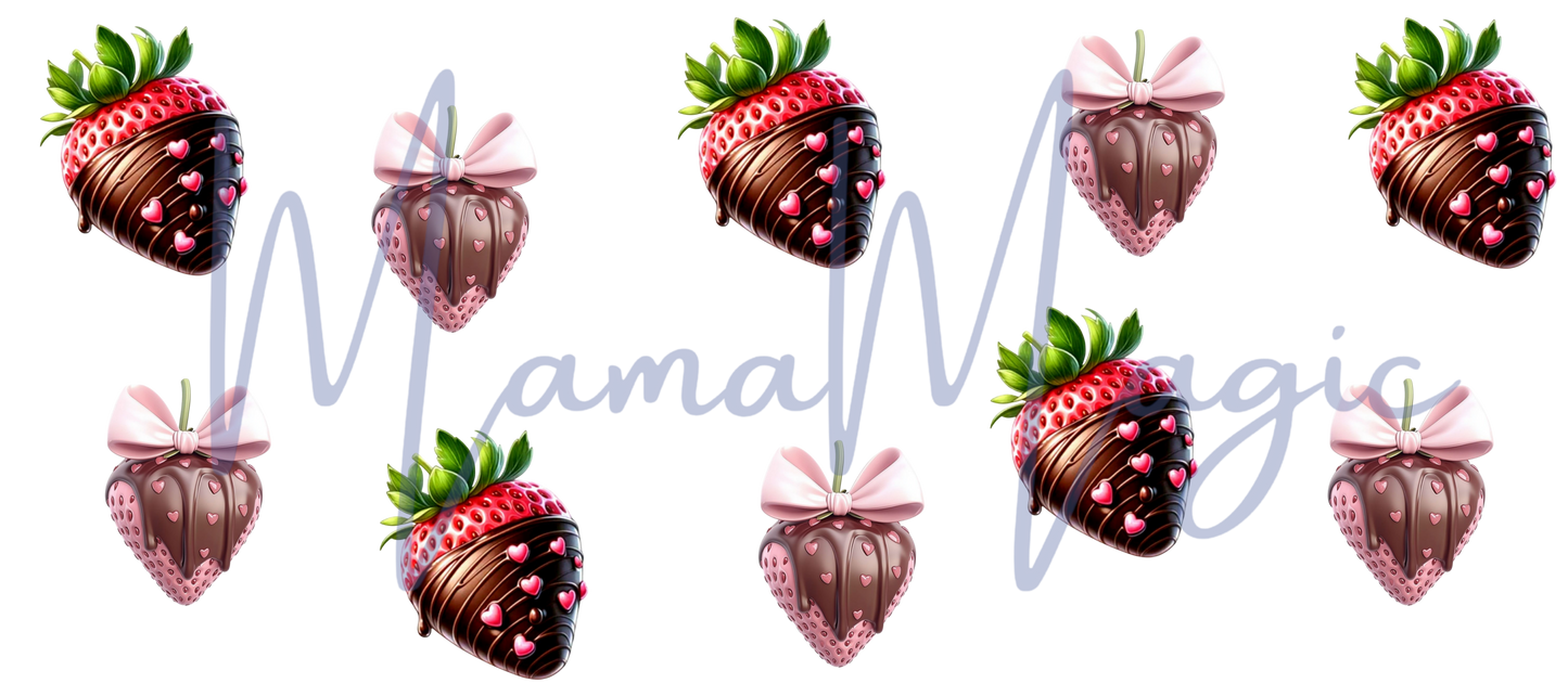 Chocolate Covered Strawberries 16oz Libby Cup Wrap | Digital Download | PNG