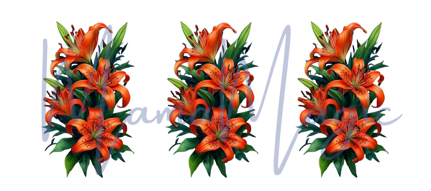Orange Lillys 16oz Libby Cup Wrap | Digital Download | PNG