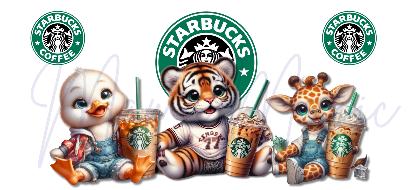 Coffee and Animals | Modern Graphic Cup Design | PNG Download