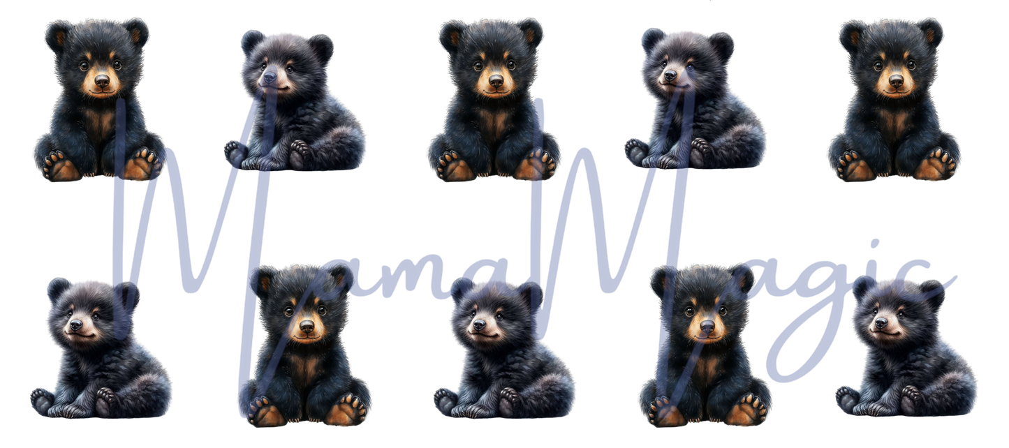 Baby Black Bear 16oz Libby Cup Wrap | Digital Download | PNG