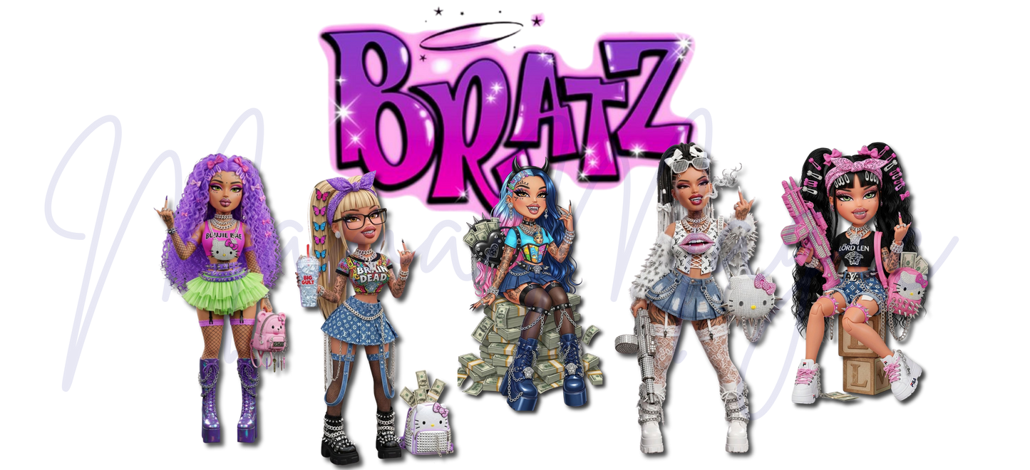 Brat Dolls Inspired | Modern Graphic Cup Design | PNG Download