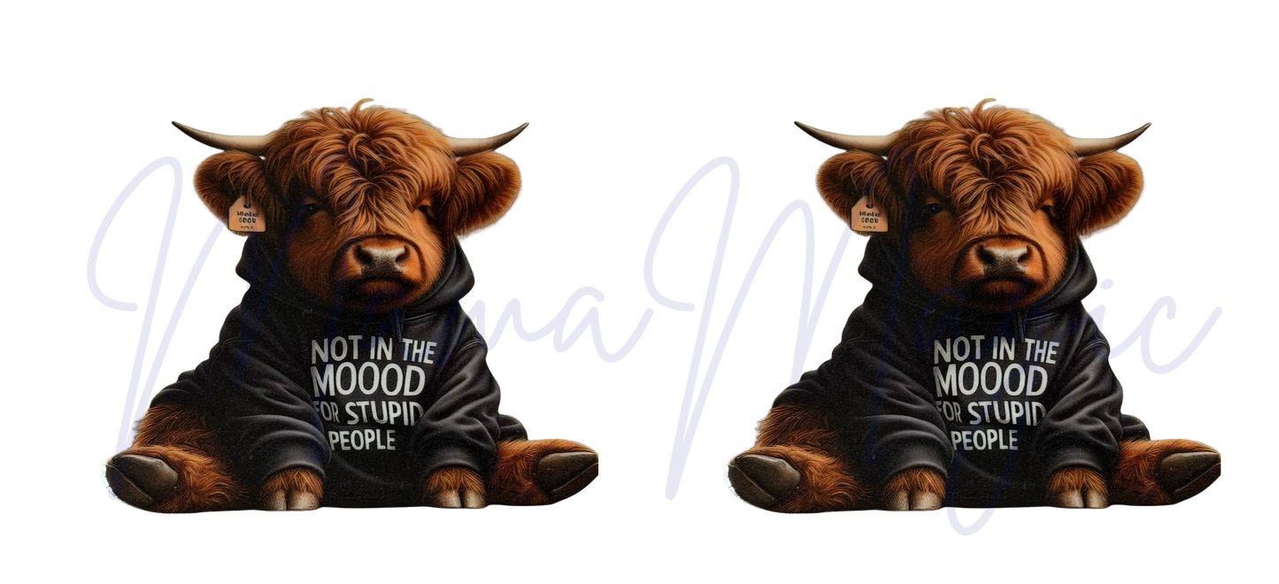 Brown Highland Cow | Modern Graphic Cup Design | PNG Download