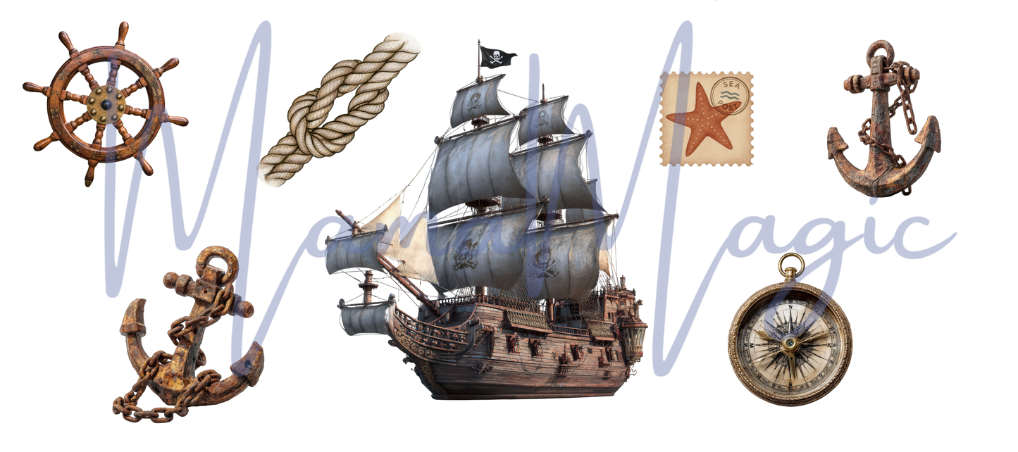 Pirate Ship 16oz Libby Cup Wrap | Digital Download | PNG
