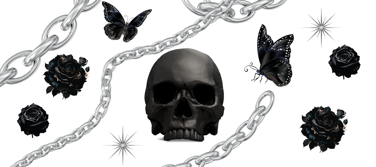 Dark Skull 16oz Libby Cup Wrap | Digital Download | PNG