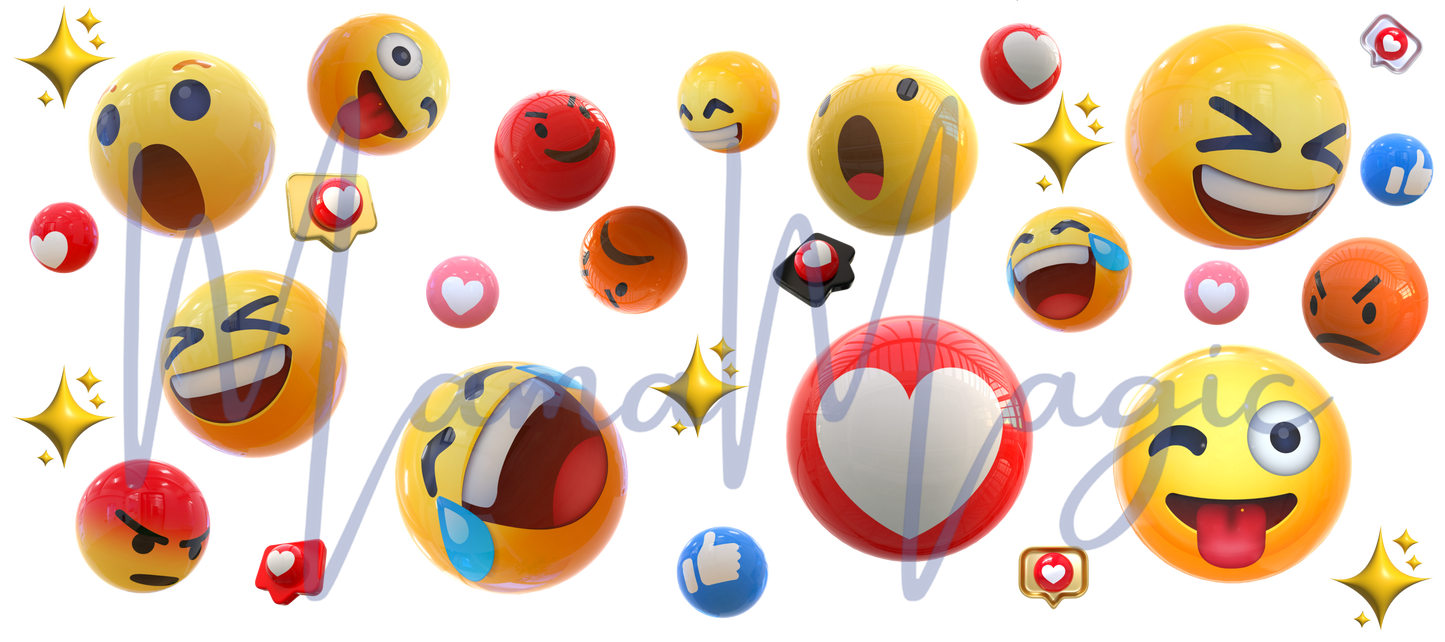 3D Emoji Cup Wrap | Original Digital Design | 16oz Libby Cup PNG | Digital Download