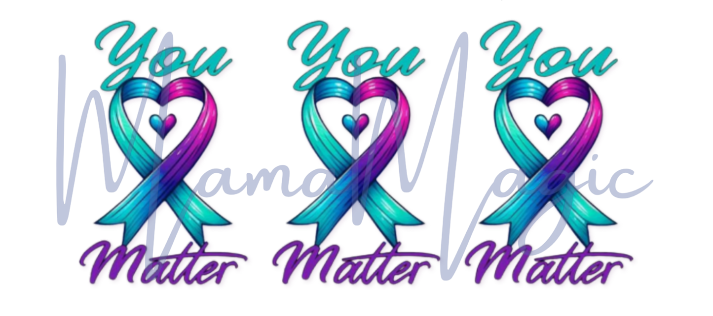 Mental Health Ribbon | Original Digital Design | 16oz Libby Cup PNG | Digital Download
