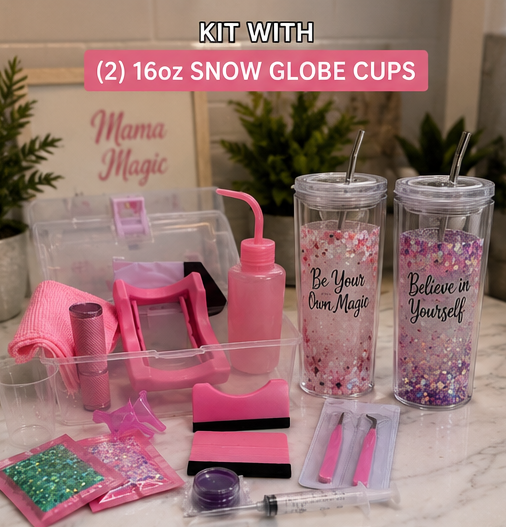 Ultimate Kit- Complete Snow Globe Tumbler Kit - DIY Snow Globe Tumbler Kit – Everything You Need to Create Your Own Snow Globe Cups