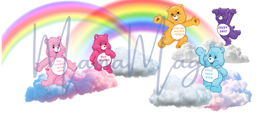 Bad Word Care Bears 16oz Libby Snow Globe Wrap | Digital Cup Wrap | PNG