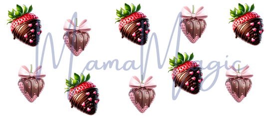 Chocolate Covered Strawberries 16oz Libby Cup Wrap | Digital Download | PNG
