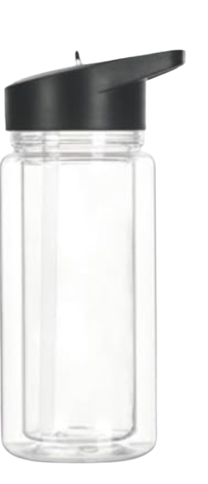 10oz Kids Acrylic Snow Globe Water Bottle with Colored Lid