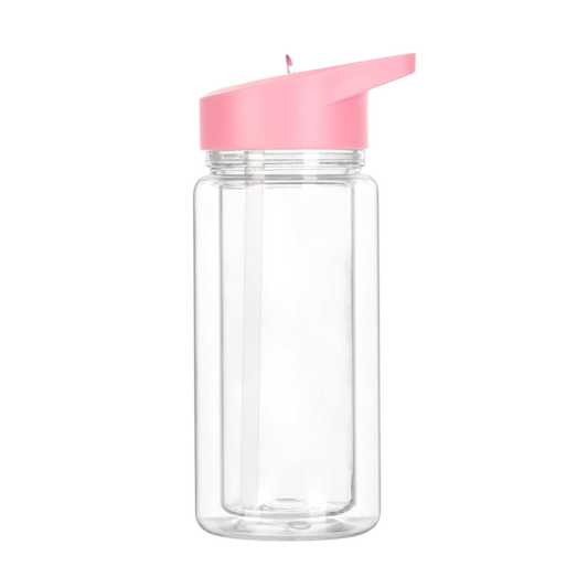 10oz Kids Acrylic Snow Globe Water Bottle with Colored Lid