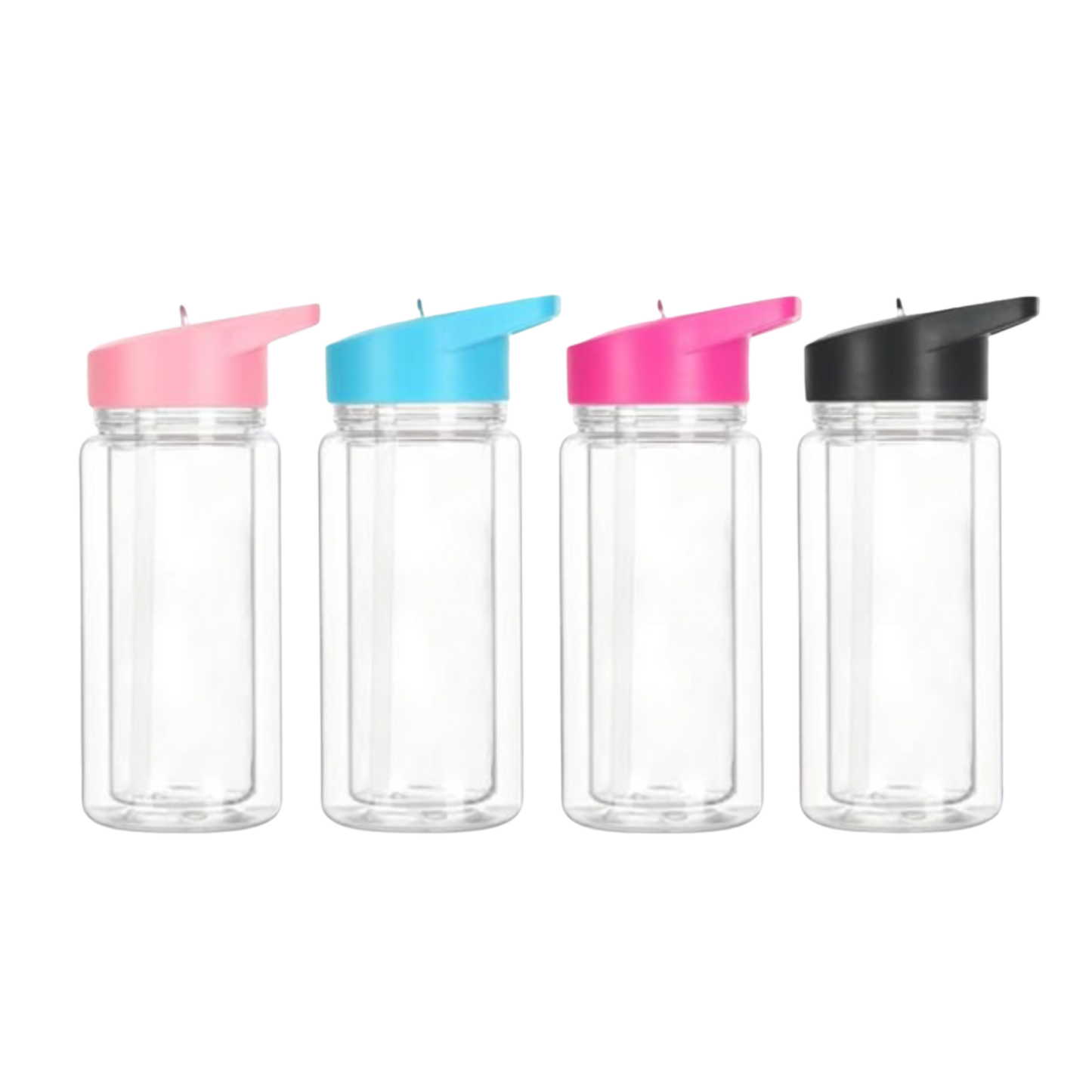 10oz Kids Acrylic Snow Globe Water Bottle with Colored Lid