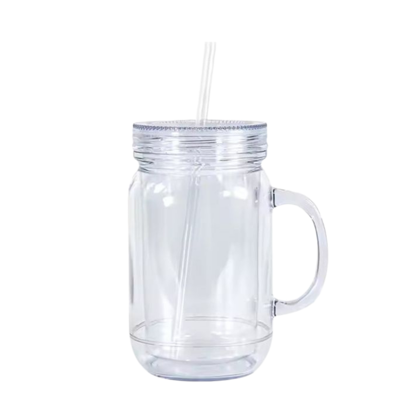 20oz Double Walled Mason Jar Snow Globe Tumbler w/ Handle