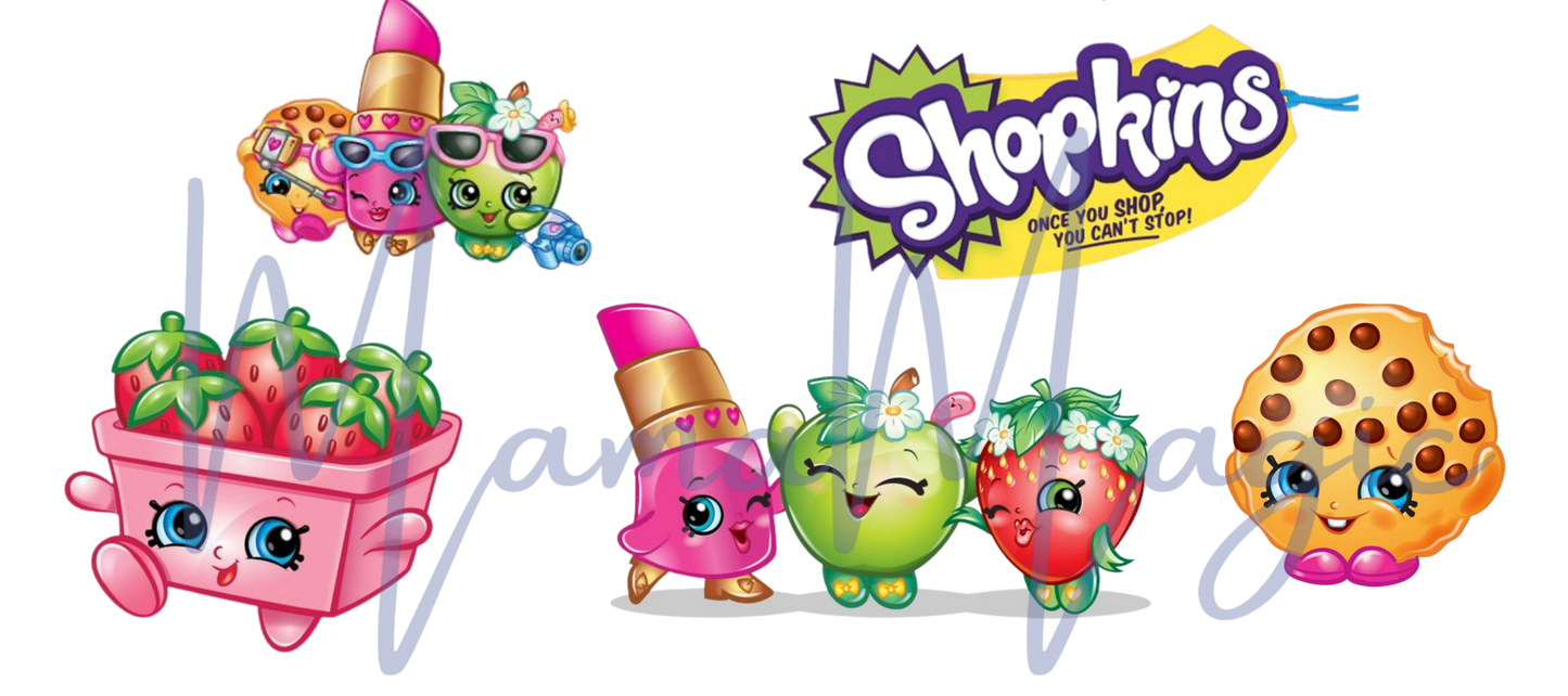 Shopkins Cartoon 16oz Libby Snow Globe Tumbler Digital Wrap
