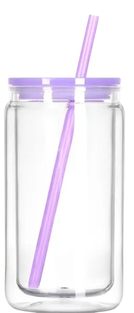 16oz Acrylic Snow Globe Cup w/ Colored Lid