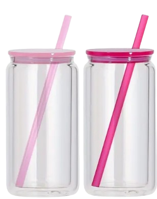 16oz Acrylic Snow Globe Cup w/ Colored Lid