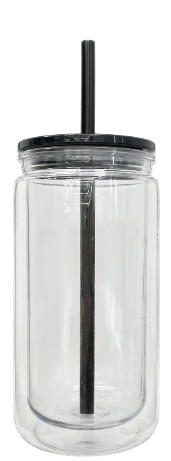 16oz Acrylic Snow Globe Cup w/ Colored Lid