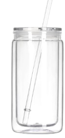 16oz Acrylic Snow Globe Cup w/ Colored Lid