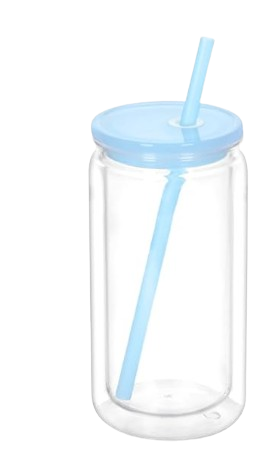 16oz Acrylic Snow Globe Cup w/ Colored Lid