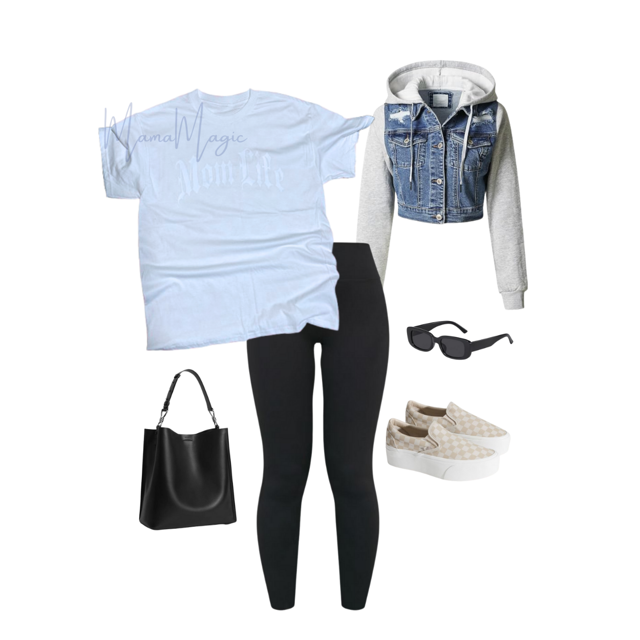 White on White “Mom Life” Old English T-Shirt