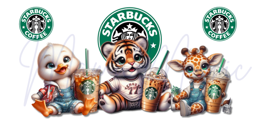 Coffee and Animals | Modern Graphic Cup Design | PNG Download