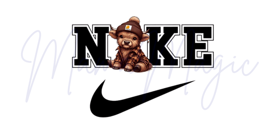Swoosh Highland Cow | Modern Graphic Cup Design | PNG Download