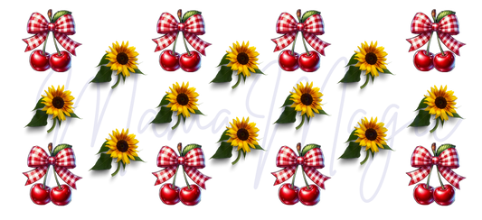 Cherrie Sunflowers | Modern Graphic Cup Design | PNG Download