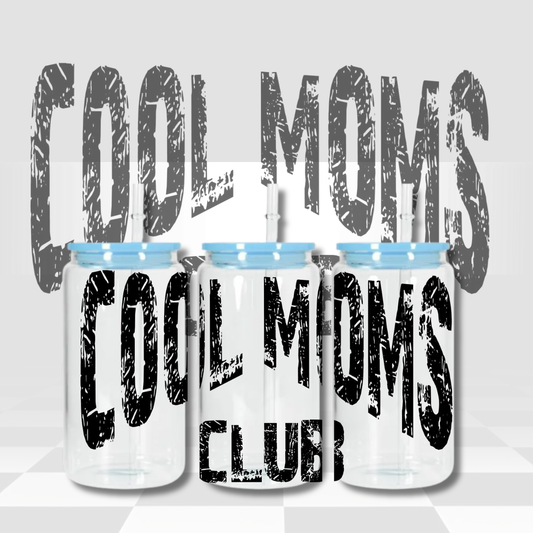 Cool Moms Club 16oz Libby Cup Wrap PNG | Trendy Mom Tumbler Design | Digital Download
