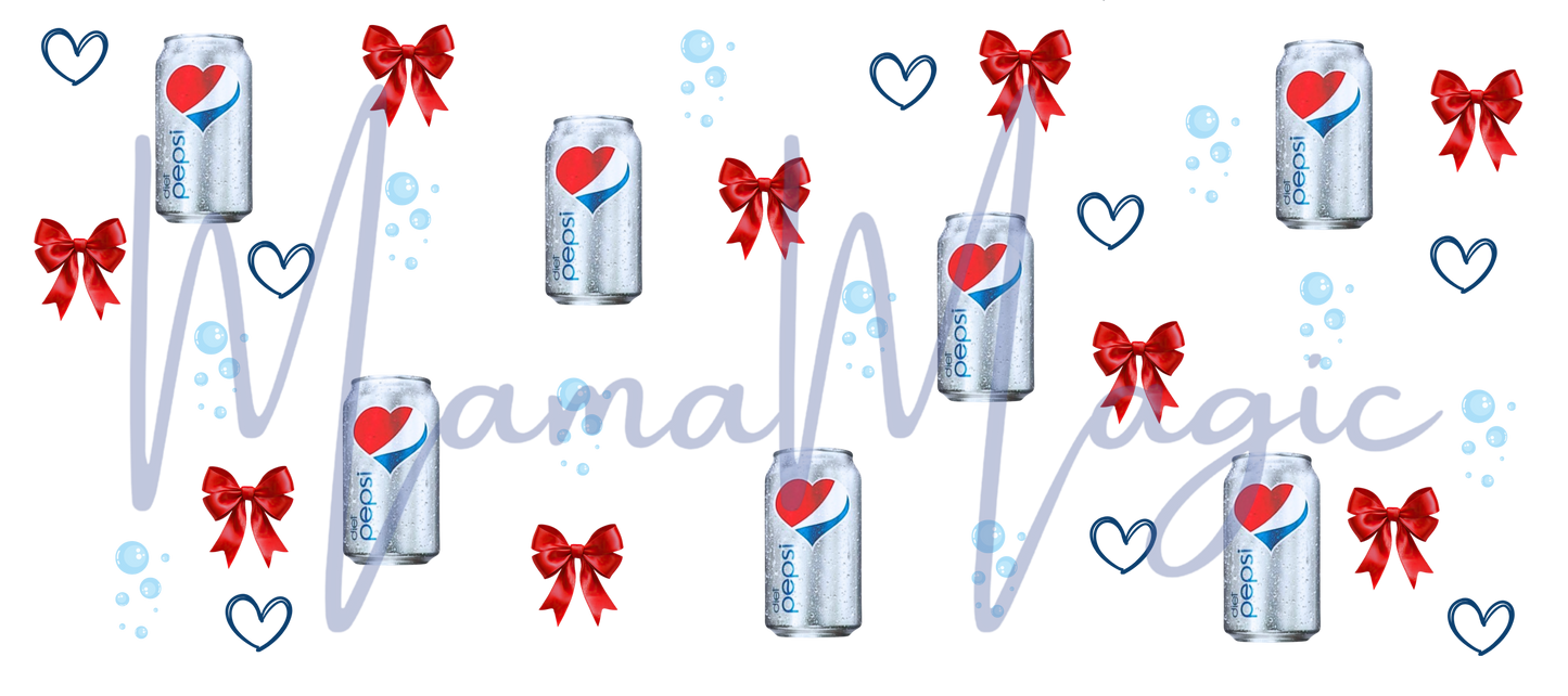 Silver Can Red Bows  16oz Libby Cup Wrap | Digital Download | PNG