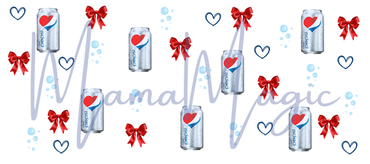Silver Can Red Bows  16oz Libby Cup Wrap | Digital Download | PNG