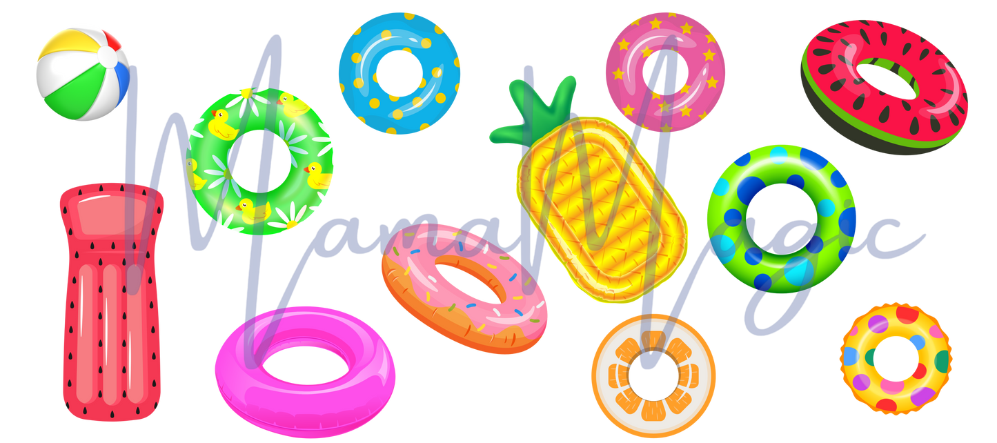 Pool Floats 16oz Libby Cup Wrap | Digital Download | PNG