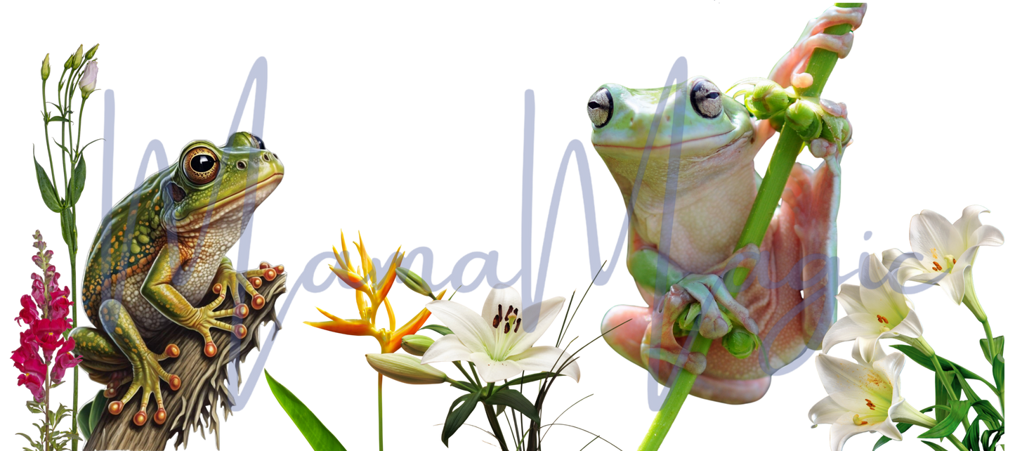 Frog Aesthetic 16oz Libby Snow Globe Tumbler Digital Wrap | PNG