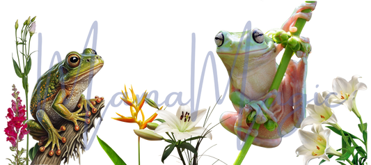 Frog Aesthetic 16oz Libby Snow Globe Tumbler Digital Wrap | PNG