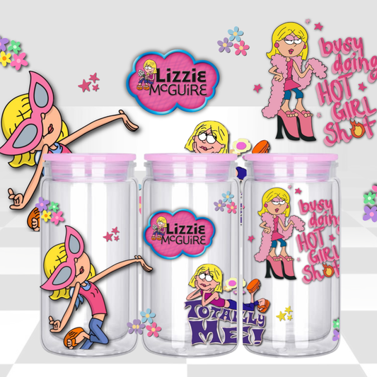 Lizzie Inspired Y2K 16oz Libby Cup Wrap PNG | Retro 2000s Tumbler Design | Digital Download