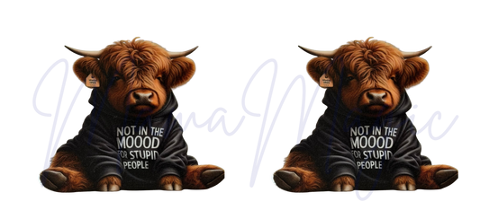 Brown Highland Cow | Modern Graphic Cup Design | PNG Download