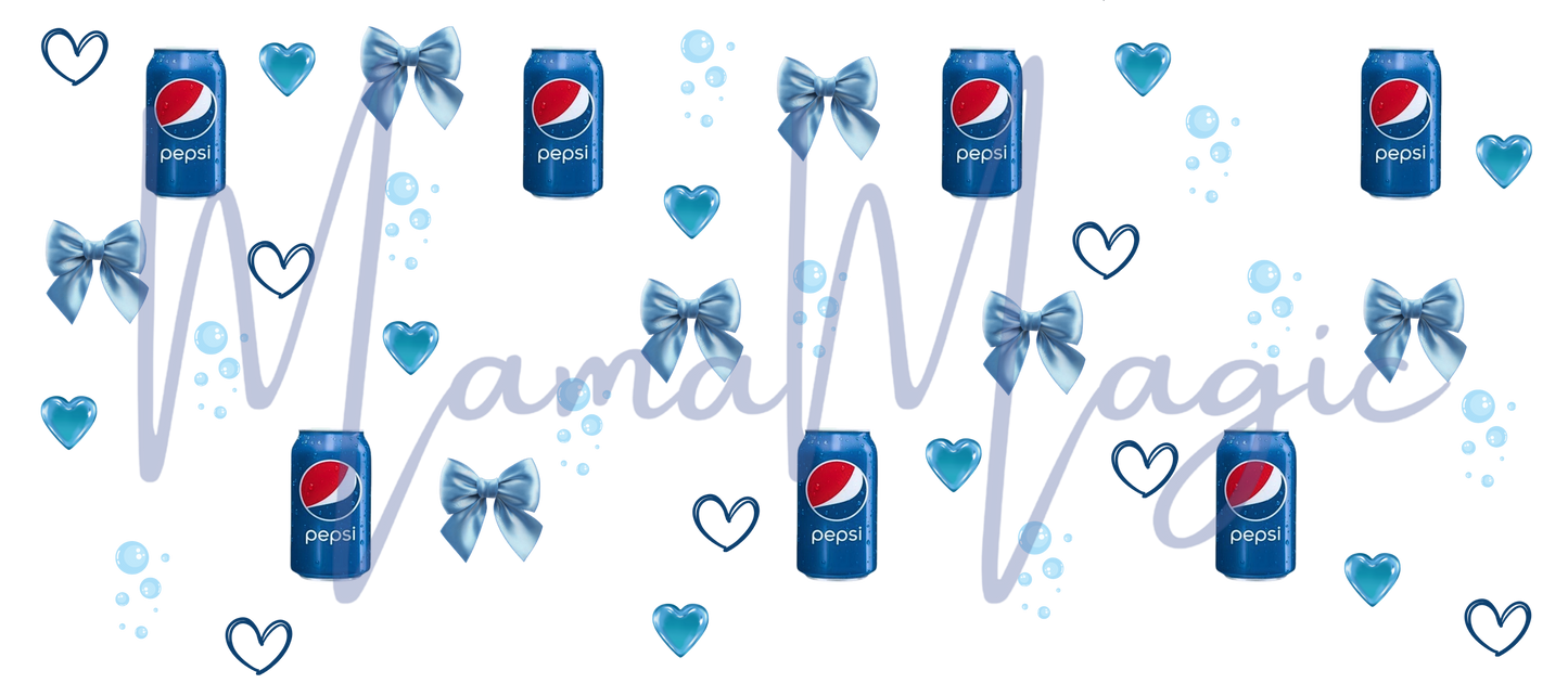 Blue Can w/ Blue Bows 1 16oz Libby Cup Wrap | Digital Download | PNG
