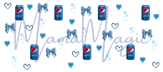 Blue Can w/ Blue Bows 1 16oz Libby Cup Wrap | Digital Download | PNG