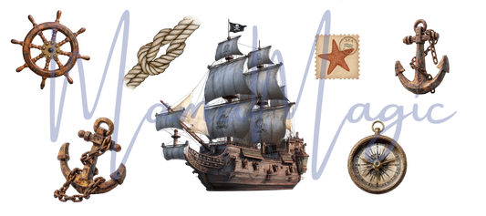 Pirate Ship 16oz Libby Cup Wrap | Digital Download | PNG