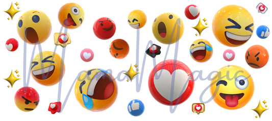 3D Emoji Cup Wrap | Original Digital Design | 16oz Libby Cup PNG | Digital Download