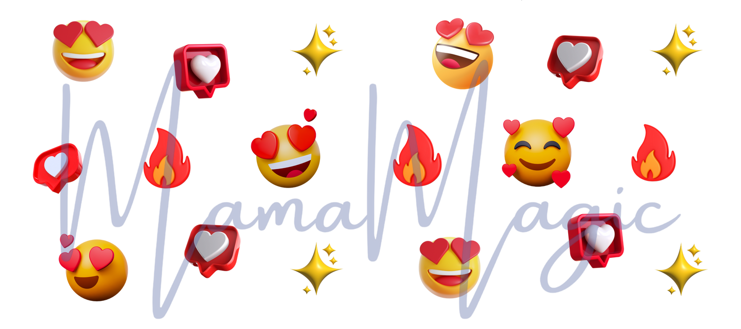 Custom-Style 3D Emoji Wrap | Modern Graphic Cup Design | PNG Download
