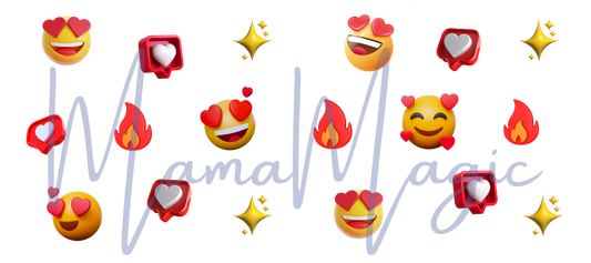 Custom-Style 3D Emoji Wrap | Modern Graphic Cup Design | PNG Download