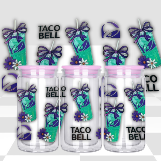 T Bell Inspired 16oz Libby Cup Wrap PNG | Fast Food Tumbler Design | Digital Download